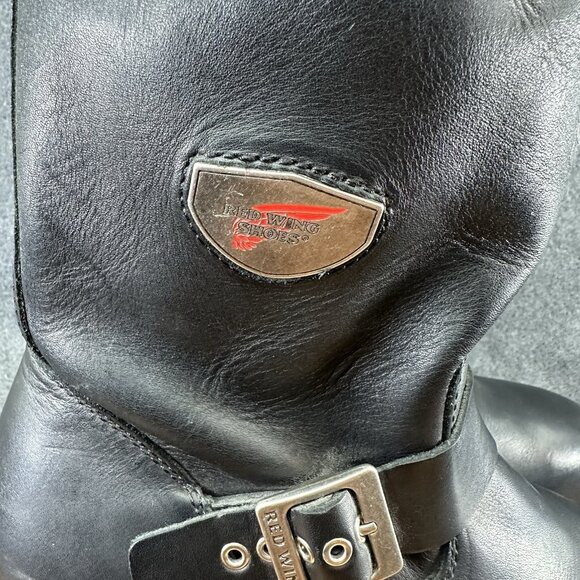 Redwing 988 Mens Black Leather Steel Toe Engineer Biker Boots Vibram Size 12D - Picture 5 of 9